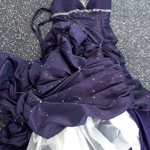 Maggie Sottero Flirt Iridescent Purple Sequined Ball Gown w/ lace-up back Size 8
